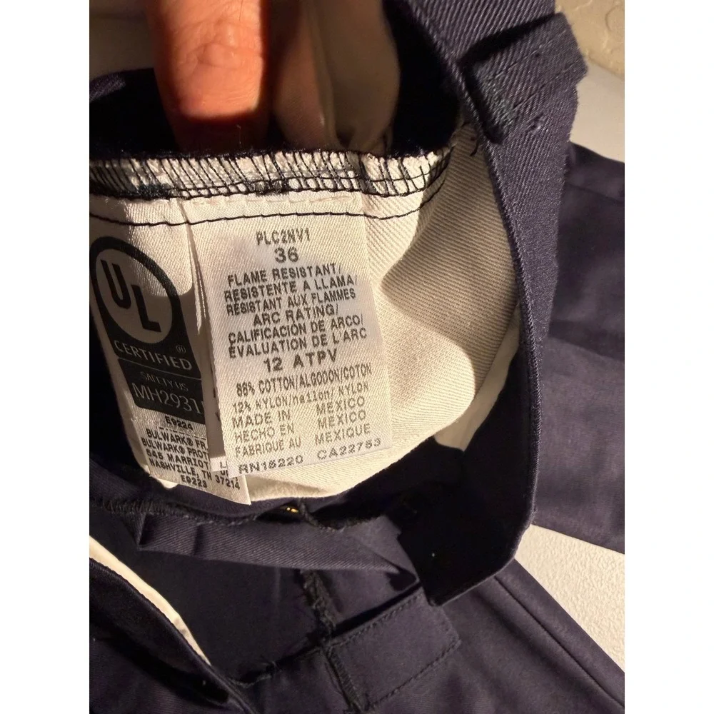 Bulwark FR Mens Navy Blue Flame Resistant Cargo Work Pants 36x30 NFPA 2112